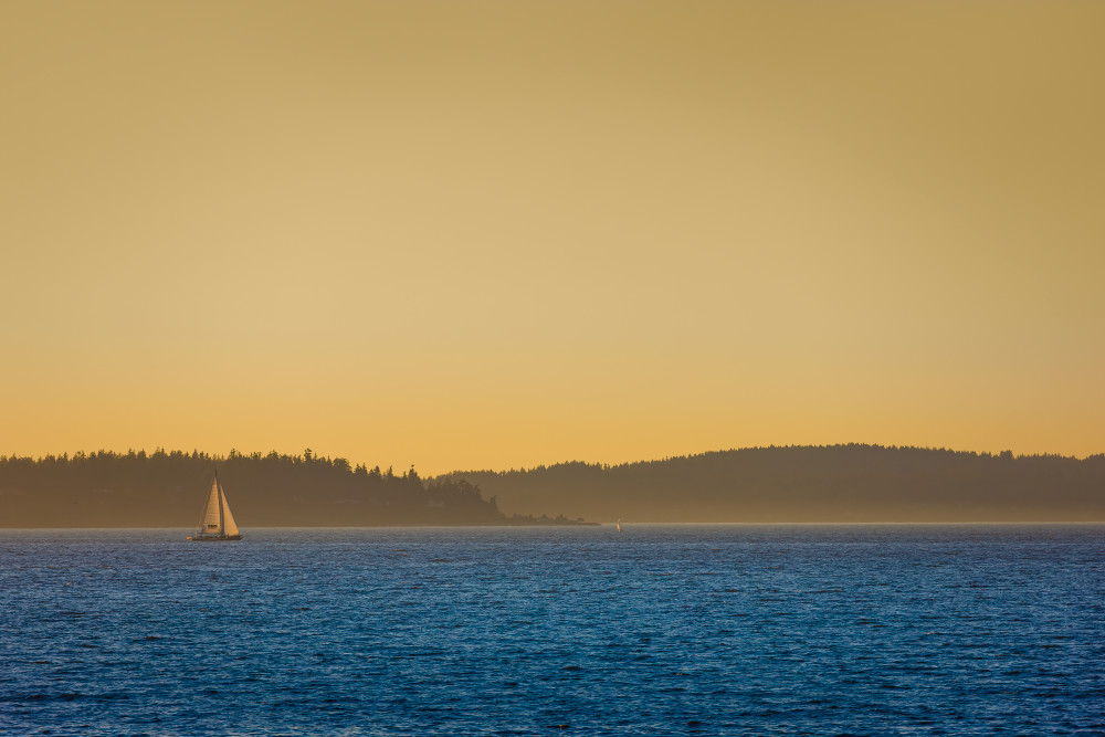 Sailboat on Puget Sound, Washington