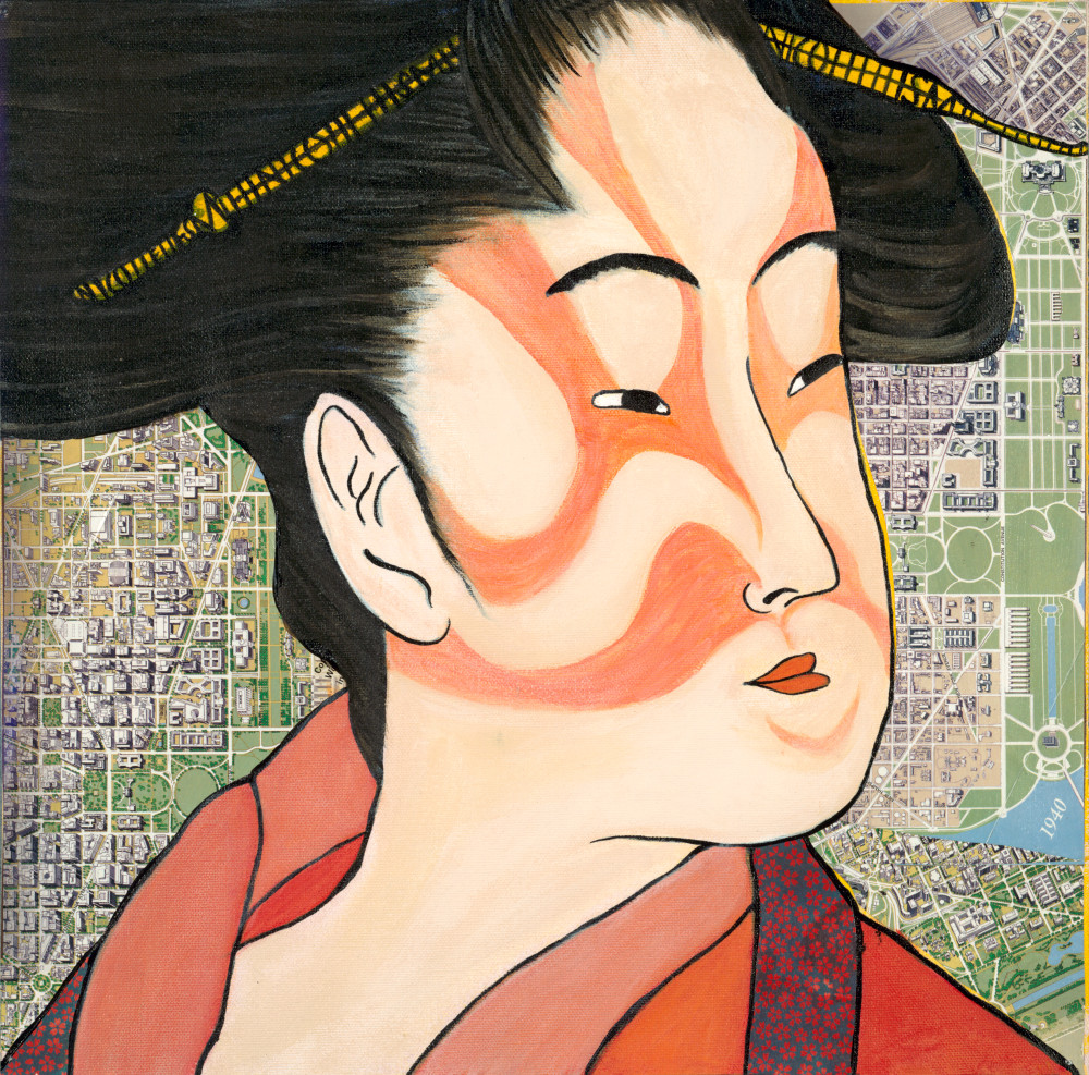 Geisha Face (Small Collage)#2 Art | nicollettesmith