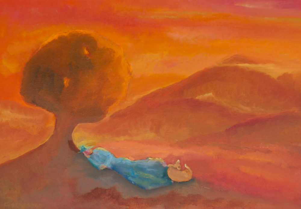 Woman And Her Dog Under Tree Art | Jill C Fischman
