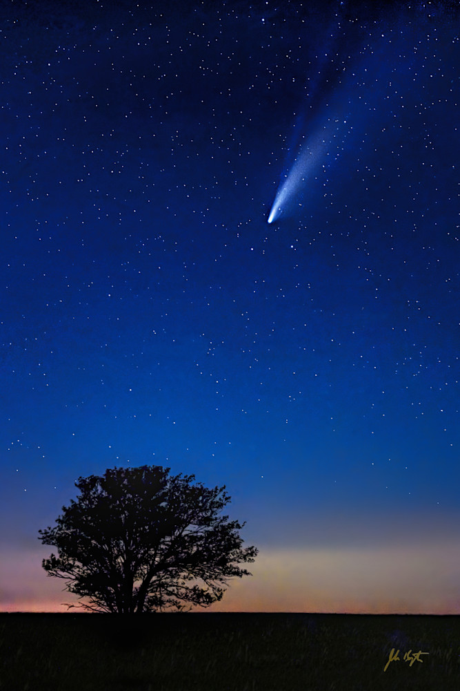 Comet Neowise Over Tallgrass Prairie Photography Art | John Kennington Photography