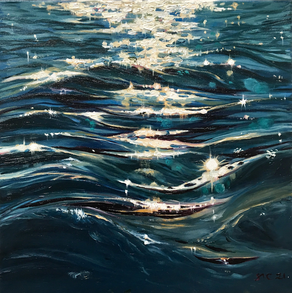 Sparkling Blue Wave Art | Lazyriver Gallery