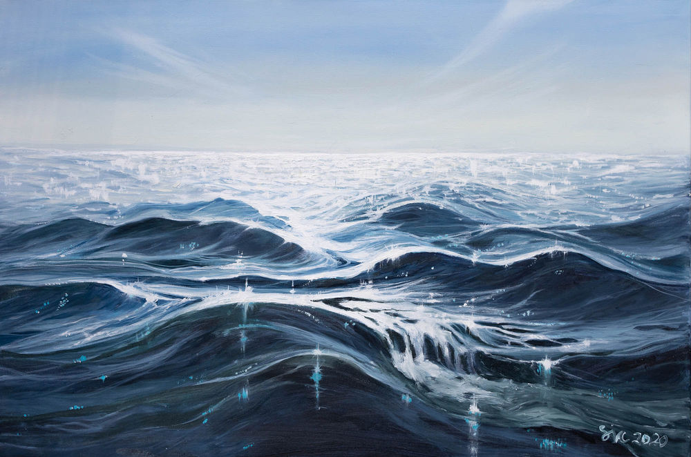 Sparkling Dark Waves Art | Lazyriver Gallery