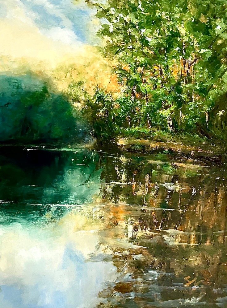 Blue Reflection Of Eno River Art | Lazyriver Gallery