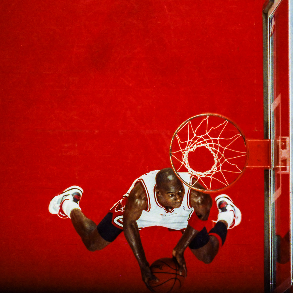 Michael Jordan Dunk From Above The Rim. Photography Art | Bob & Dawn Davis Photography & Design