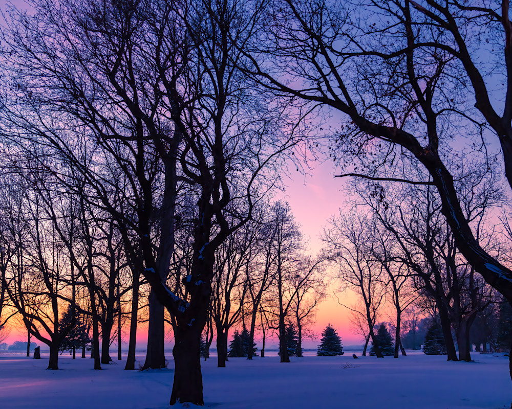 Snowy Field At Sunset Photography Art | Izzy Gomez Photography