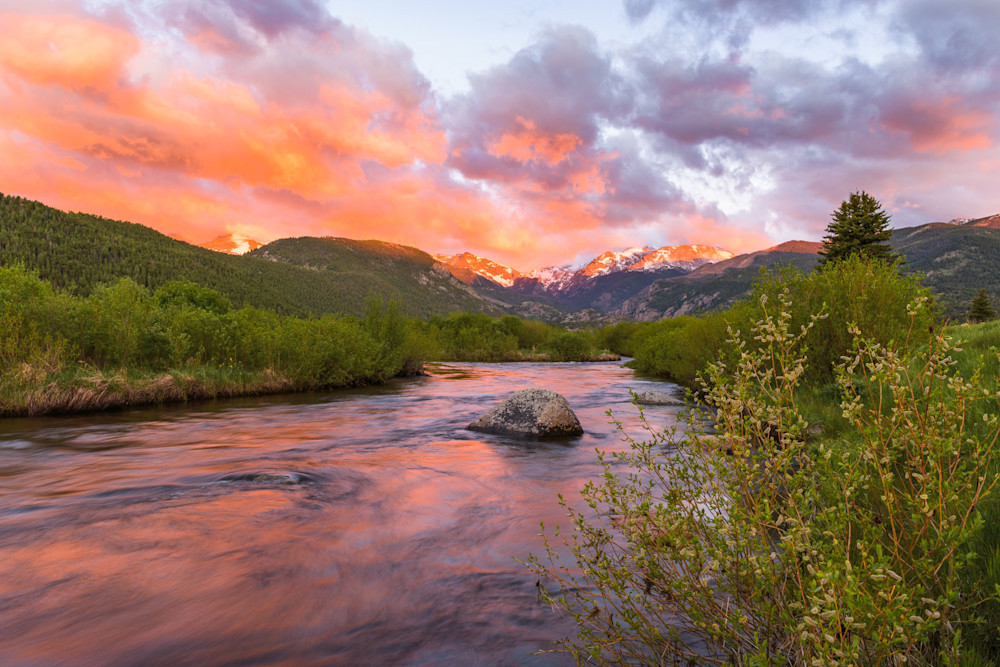 Sunrise Color on the Big Thompson by photographer James Frank