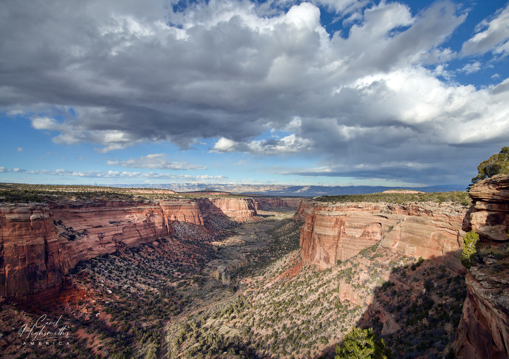 Scenery at Colorado National Monument, a preserve of vast plateaus, canyons, and towering monoliths in Mesa County, Colorado, near Grand Junction.
