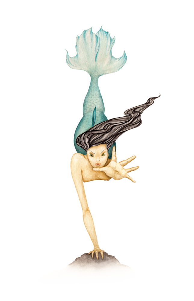 mischief mermaid watercolor