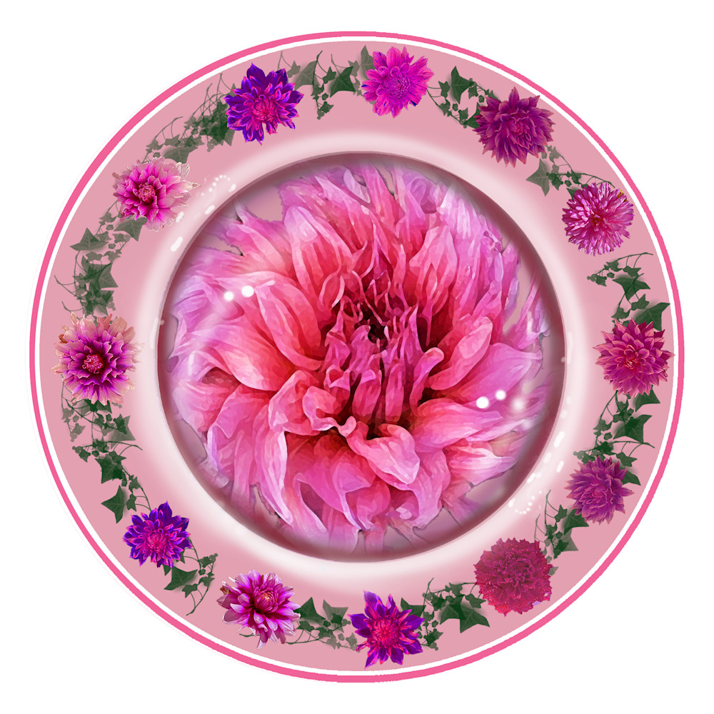 Light Pink Dahlia Plate Art | Art from the Soul
