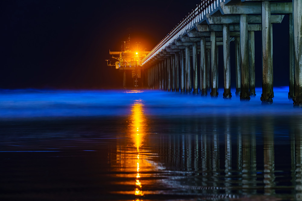Scripps Pier, La Jolla Bio Luminescence Fine Art Print by McClean Photography