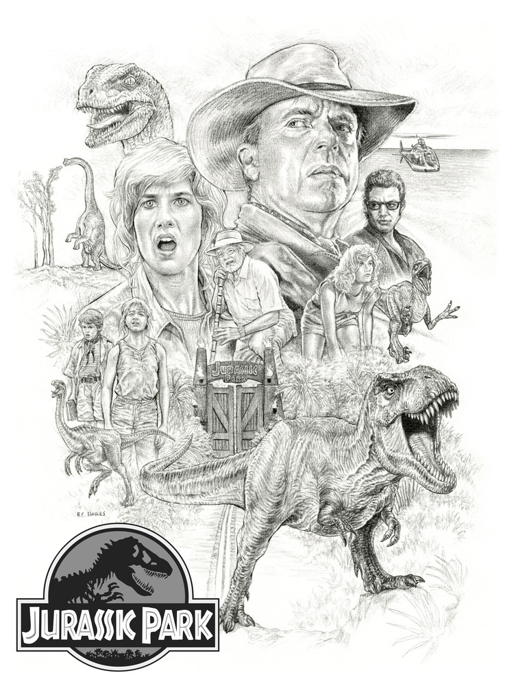 Jurassic Park   Preliminary Drawing Art | HailesArt