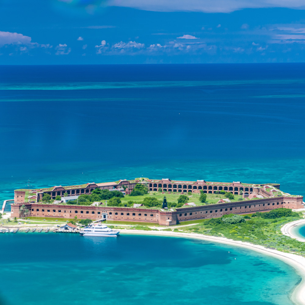 Aerial View Of Fort Jefferson Dry Tortugas Photography Art | kramkranphoto
