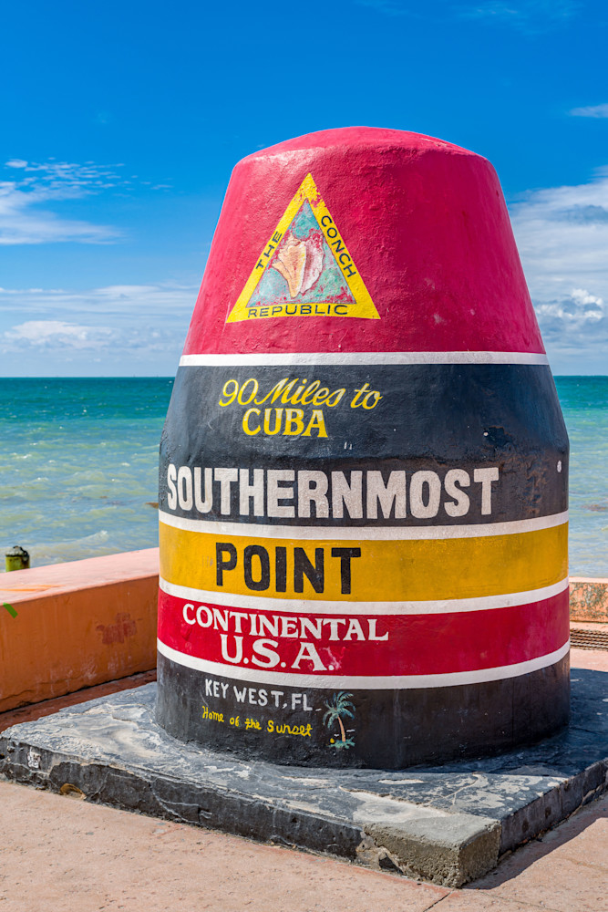 Iconic  Southernmost Point In Key West Photography Art | kramkranphoto