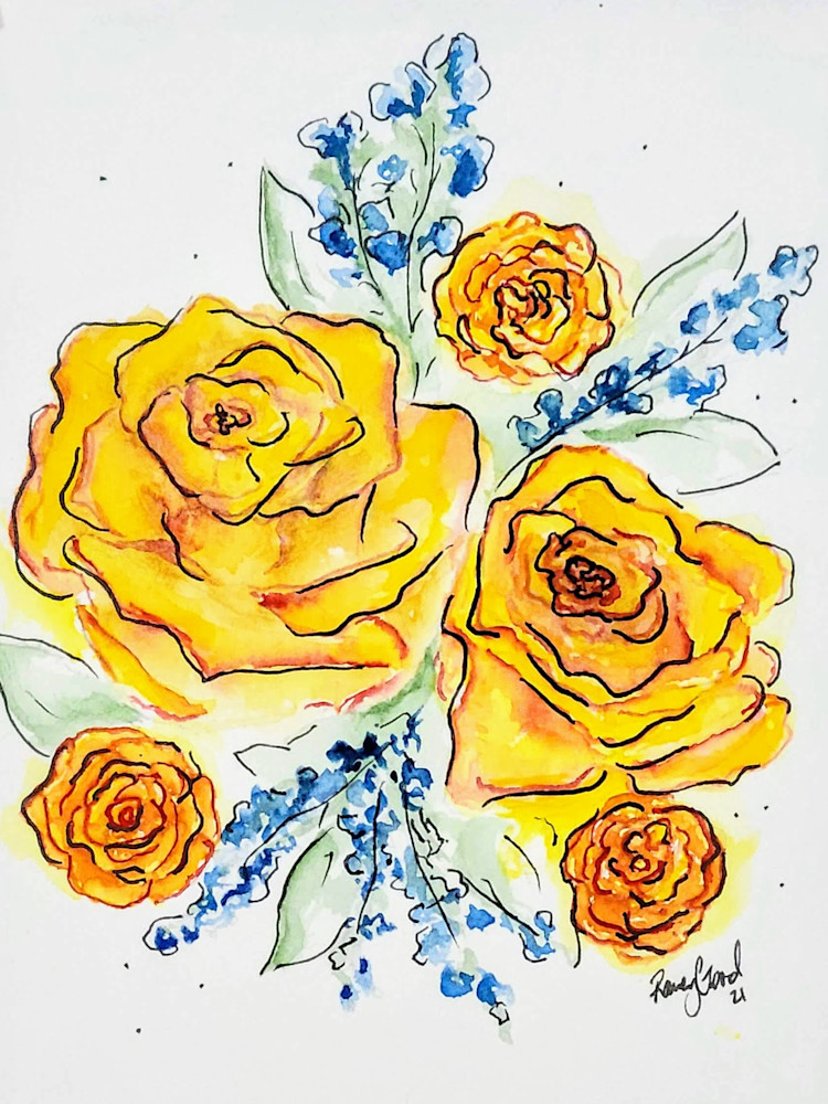Yellow Roses Art | Art by Raney Good