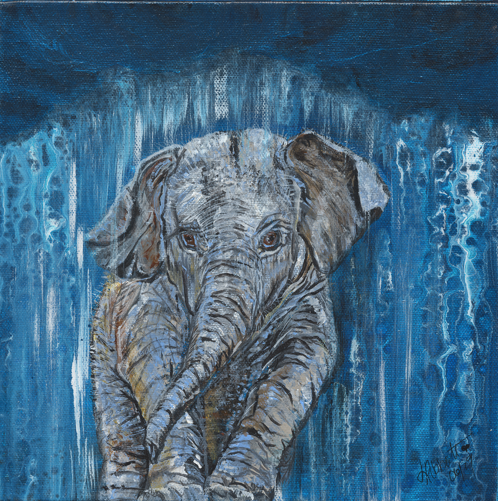 Blue Elephant  475  Art | lisaabbott.art