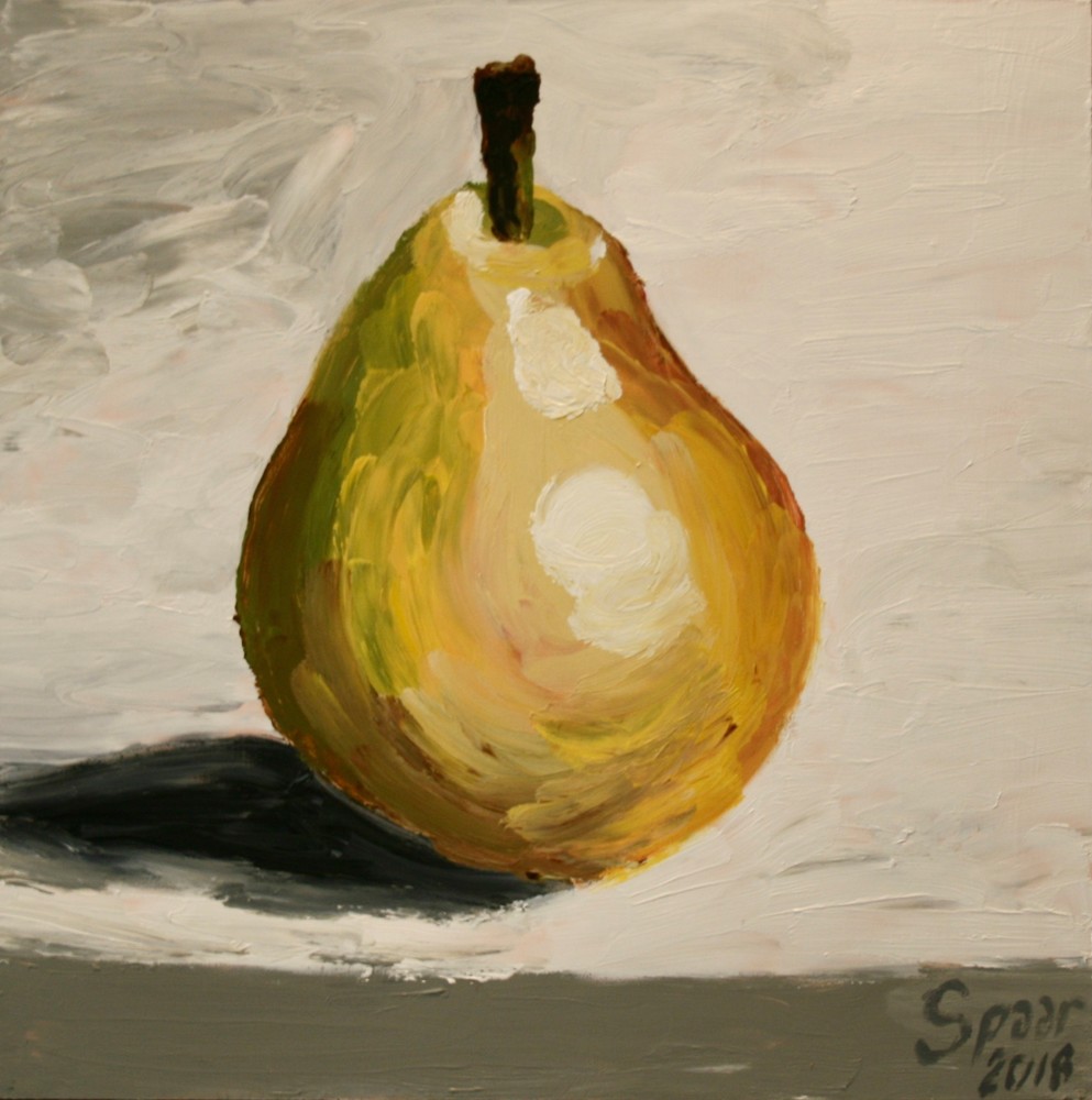 Yellow Pear, Finger Painting Art | Spaar Art