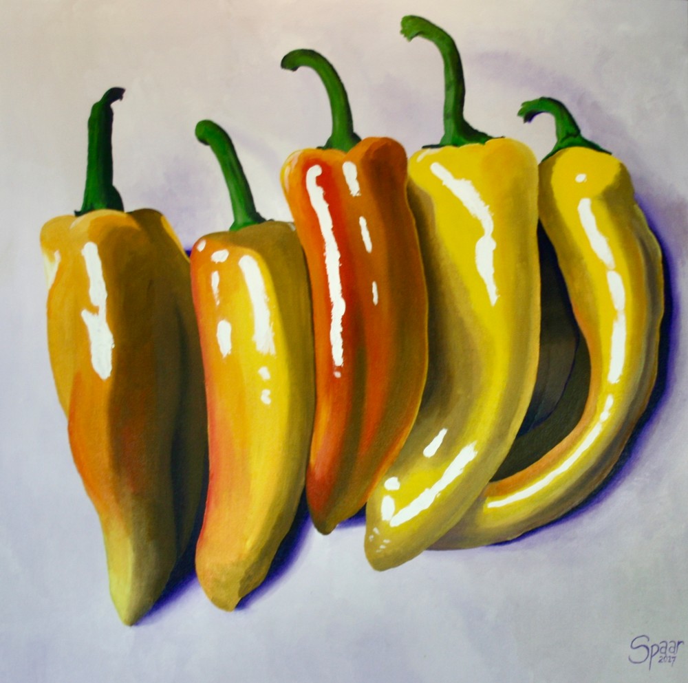 Peppers, (A Study In Yellow & Violet) Art | Spaar Art