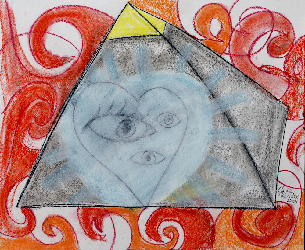 All Seeing Heart Pyramid Art | Cate McNider Artworks