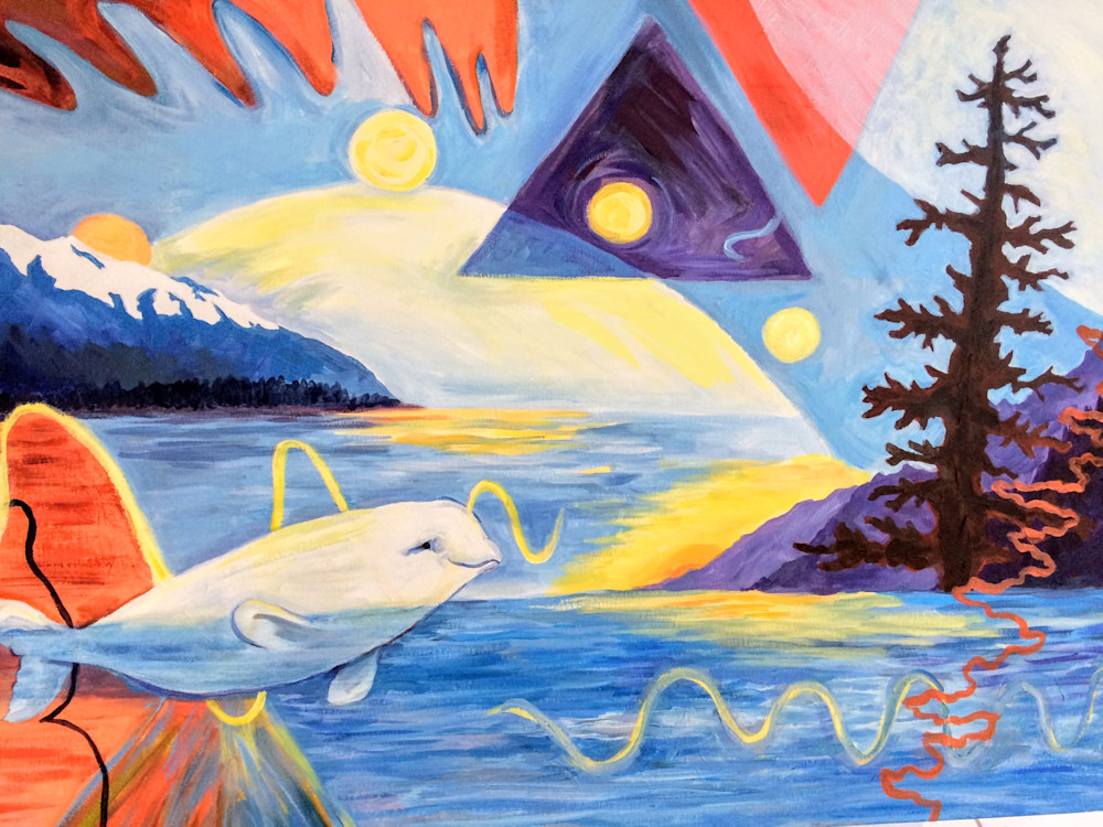 Beluga Whale Abstract Art from Amanda Faith Thompson