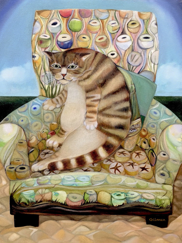 Cat In A Chair Print Art Emily Gilman Beezley LLC