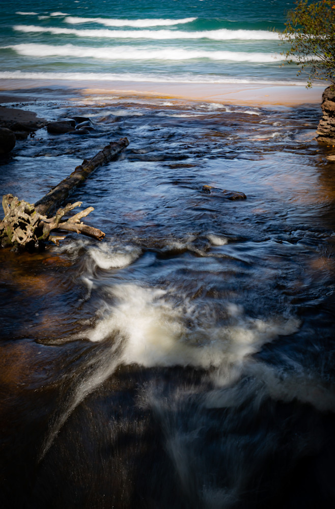 Hurricane River Cascades Running Into Lake Superior Photography Art | Ursula Hoppe Photography