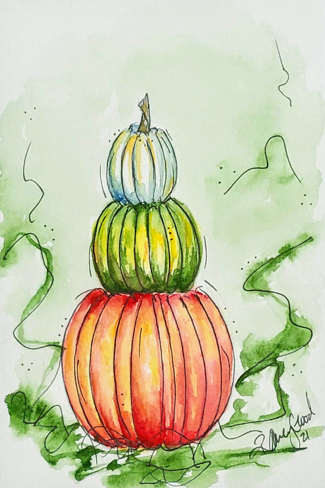 Stacked Pumpkins Art | Art by Raney Good