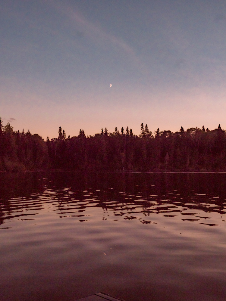 Moonrise over Trout River, Ontario Canada-1