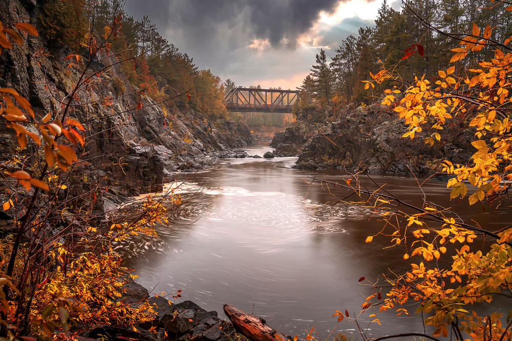 Autumn River Bridge - Landscape Photography | William Drew Photography