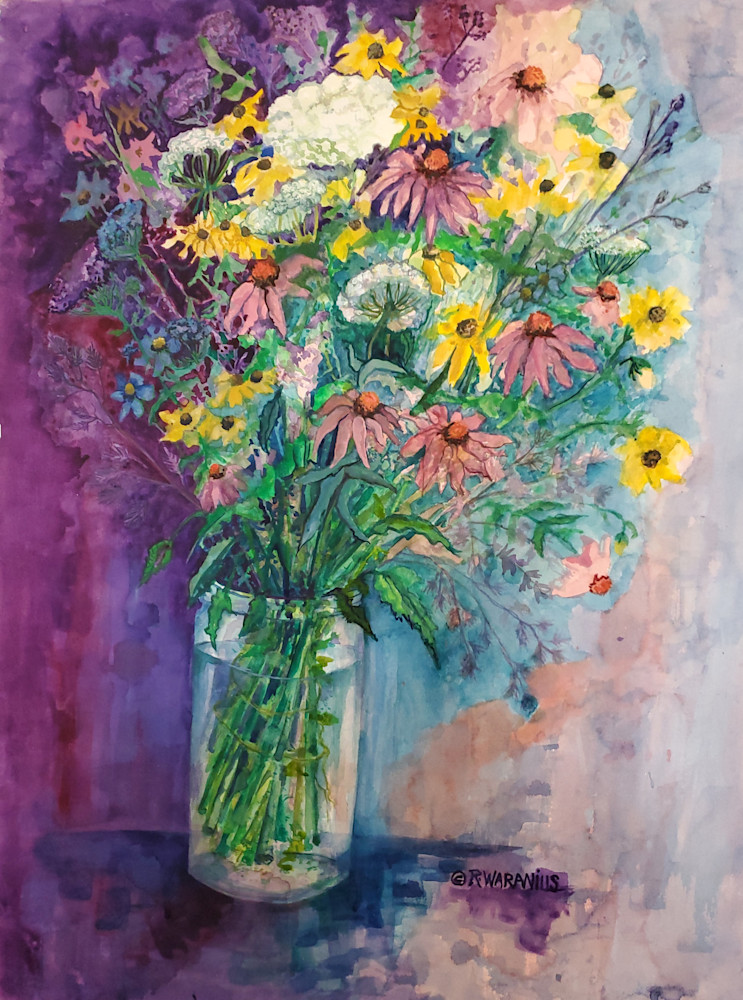 Wildflowers In Jar Art | Thistle Hill Studio