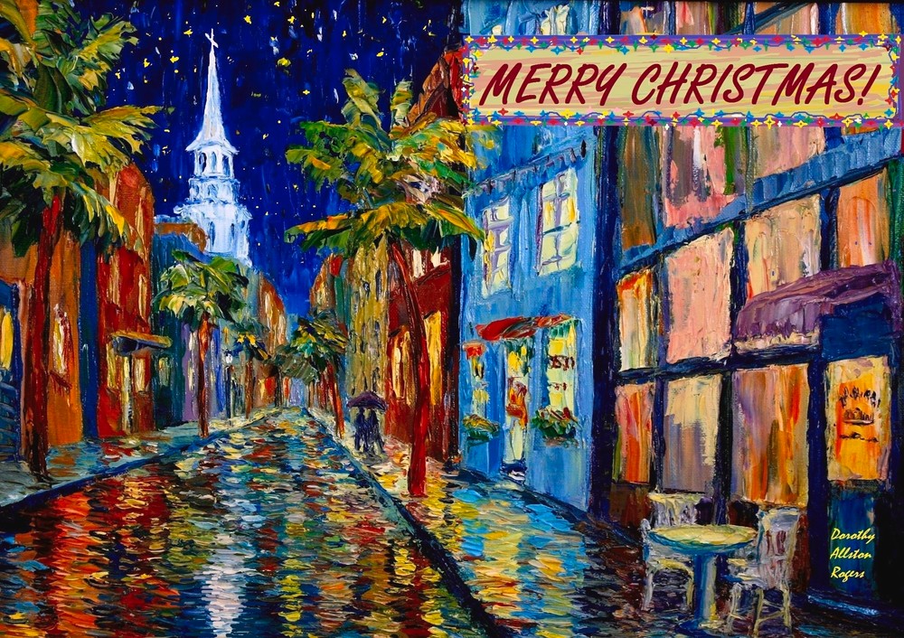 Silent Night Christmas Card Art | Dorothy Allston Rogers
