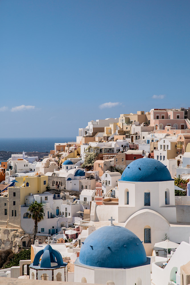Blue Domes Oia View Photography Art | Wendy Humble Photography