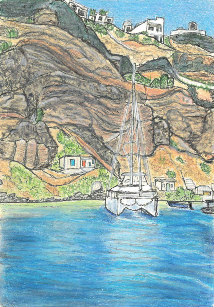 Santorini Sailing 1 Of 3 Art | LFB Color Consulting 