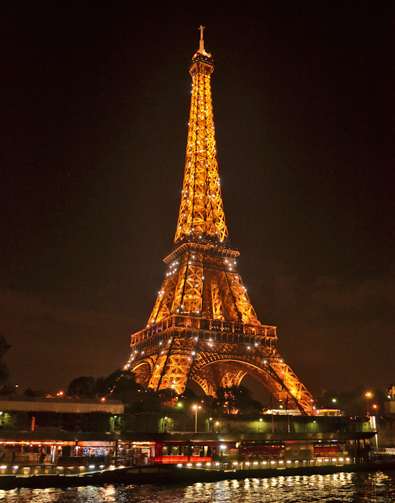 Eiffel Tower Shining At Night Photography Art | Photo Folk