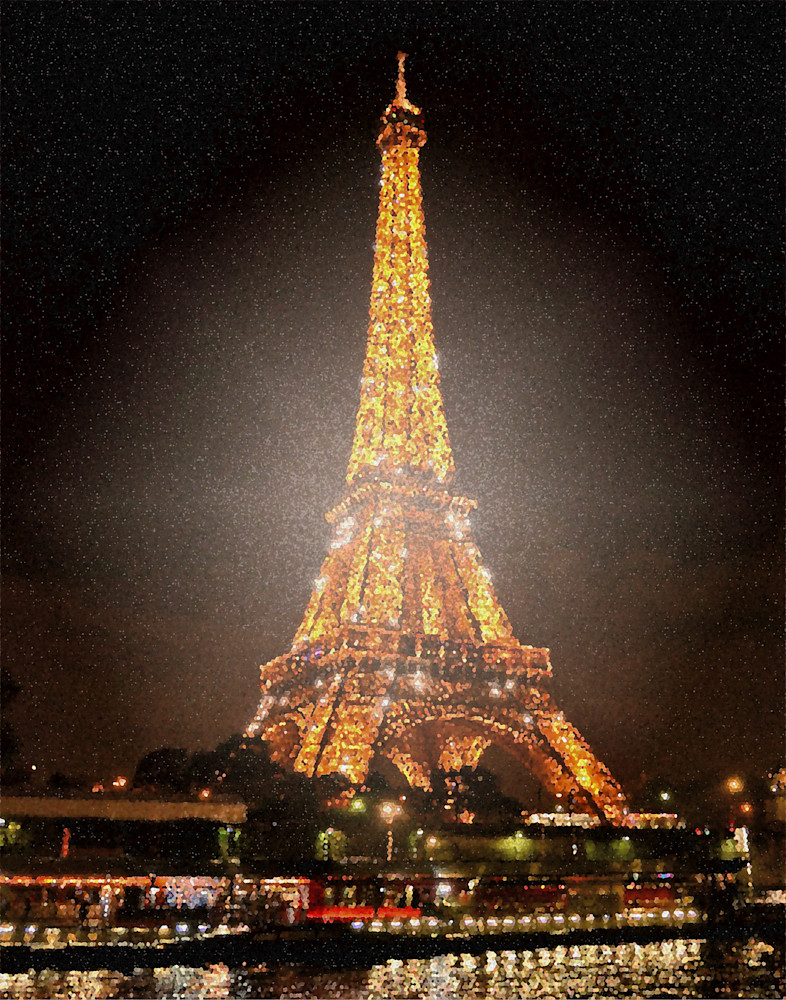Eiffele Tower At Night Photography Art | Photo Folk