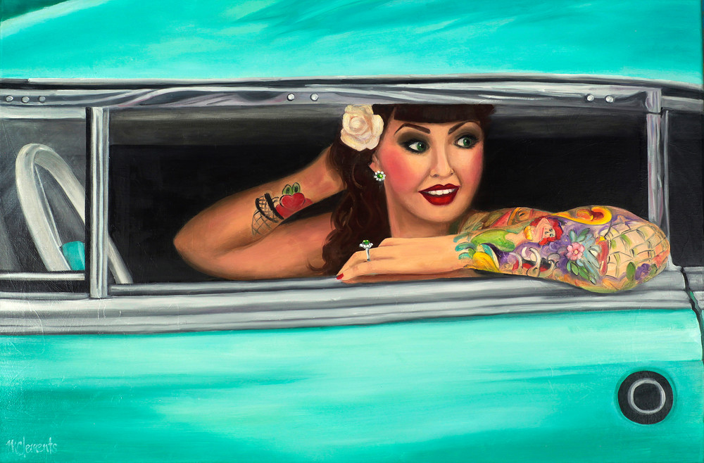 Girl With The Mermaid Tattoo Art Prints Art | Marsha Clements Art
