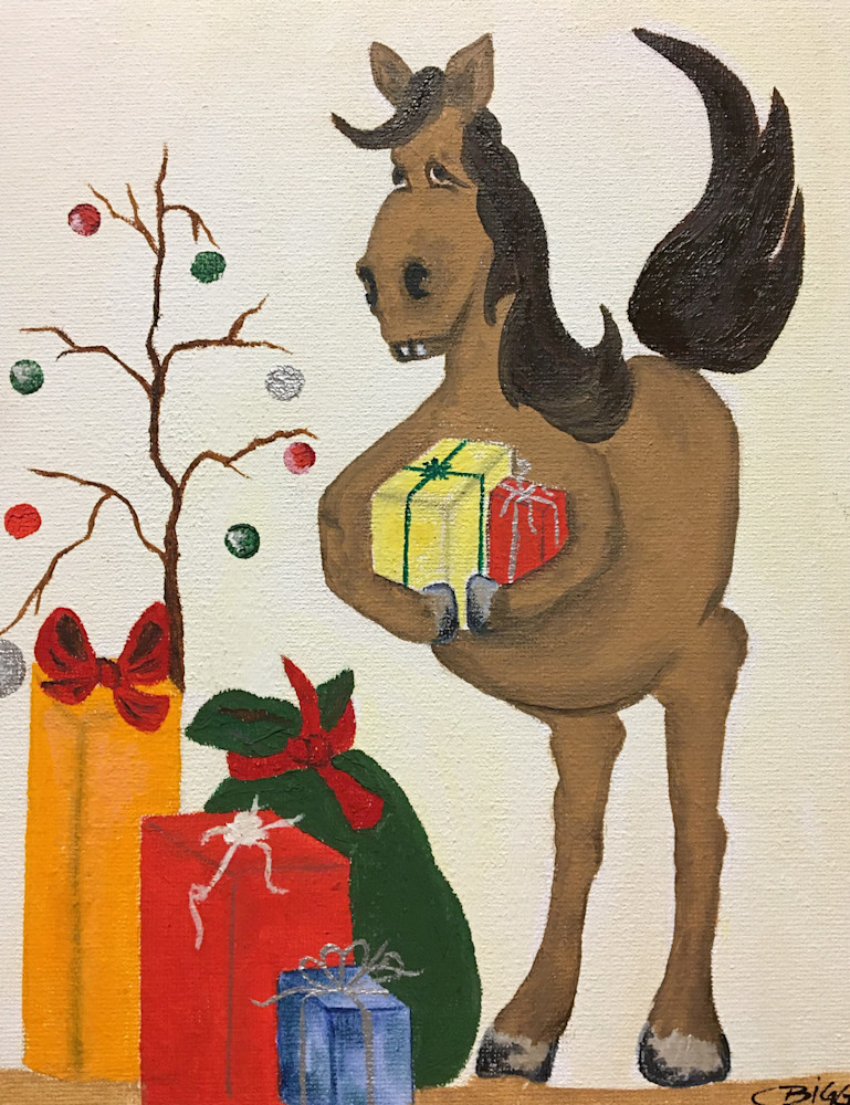 A Very Merry Horsey Christmas Tree Art | cherylbiggs