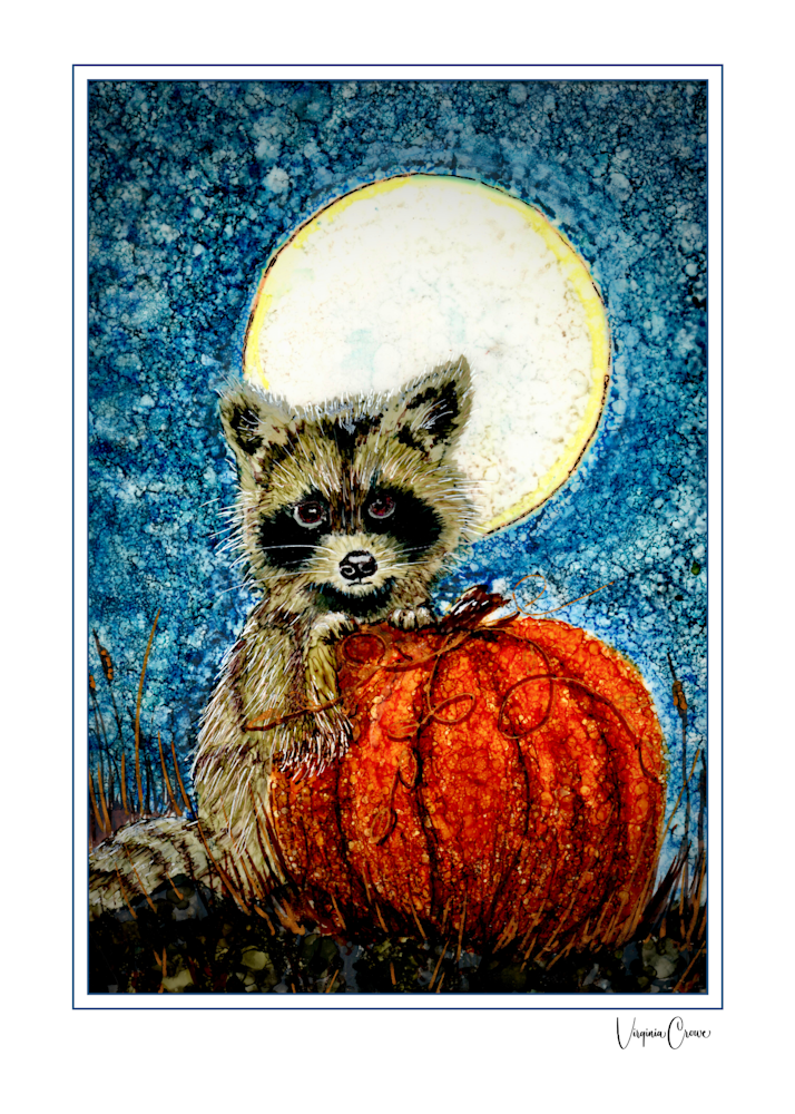 Harvest Raccoon Art | Art by Virginia Crowe