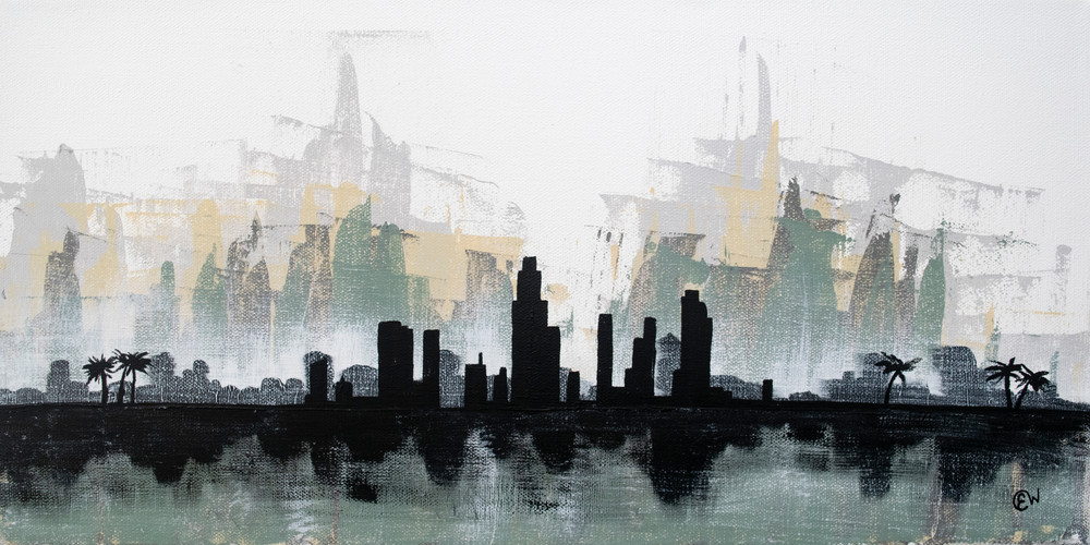 Cityscape Fine Art Print Ships in the Distance