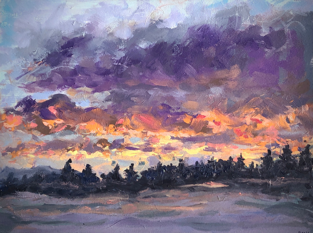 Winter Sunrise, Keoka Lake Art | Ann Hershberger Art