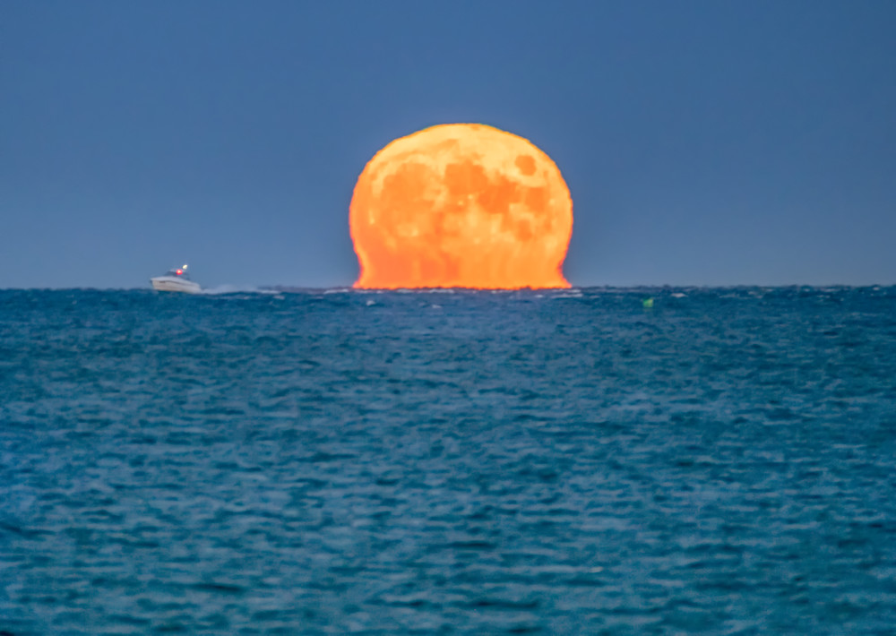 Vineyard Haven Harbor Rising Moon Art | Michael Blanchard Inspirational Photography - Crossroads Gallery
