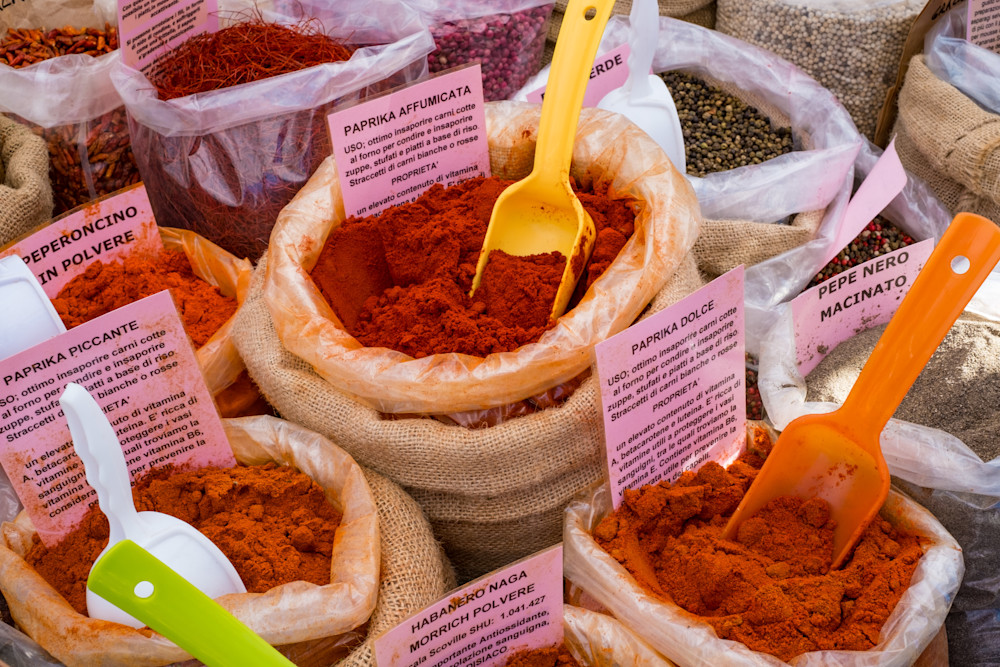 Spice market in Lucca, Italy