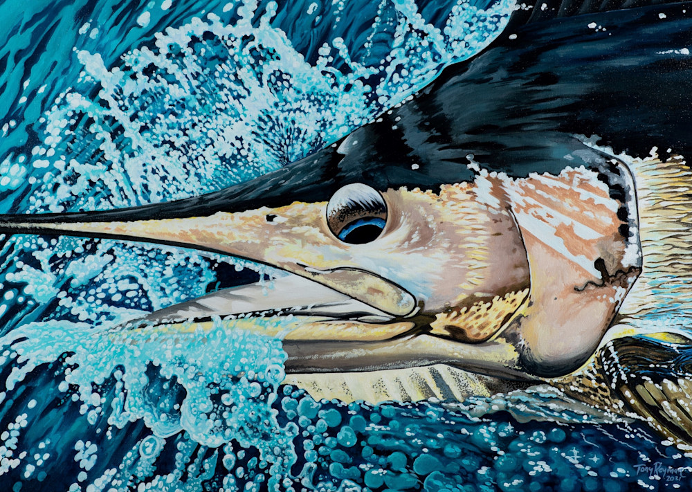 Marlin Painting Of Fish At The Surface Photography Art | Fly Fishing Portraits