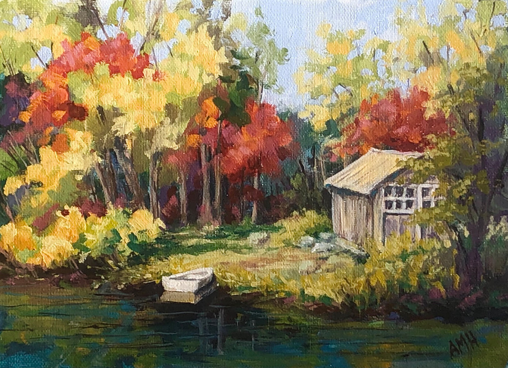 Fall Pond Art | Ann Hershberger Art