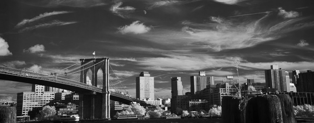 Brooklyn Bridge Pano   Infrared Photography Art | Kathleen Messmer Photography