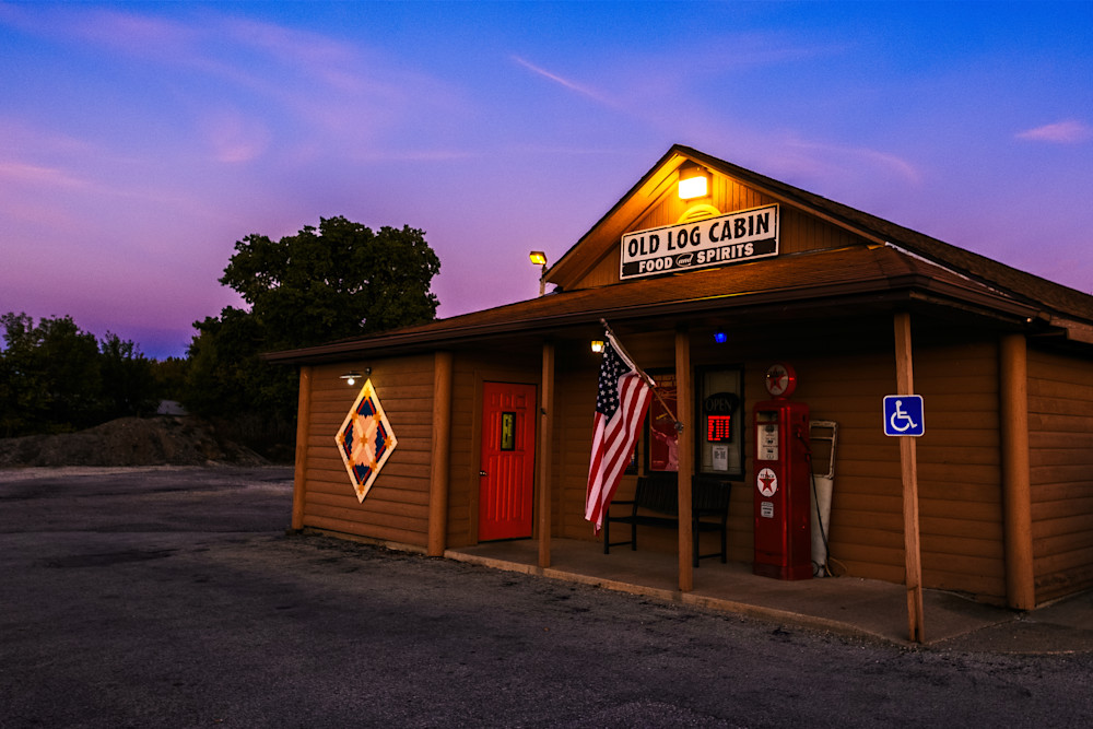 The Old Log Cabin Restaurant At Dusk Photography Art | David Schwartz Photography