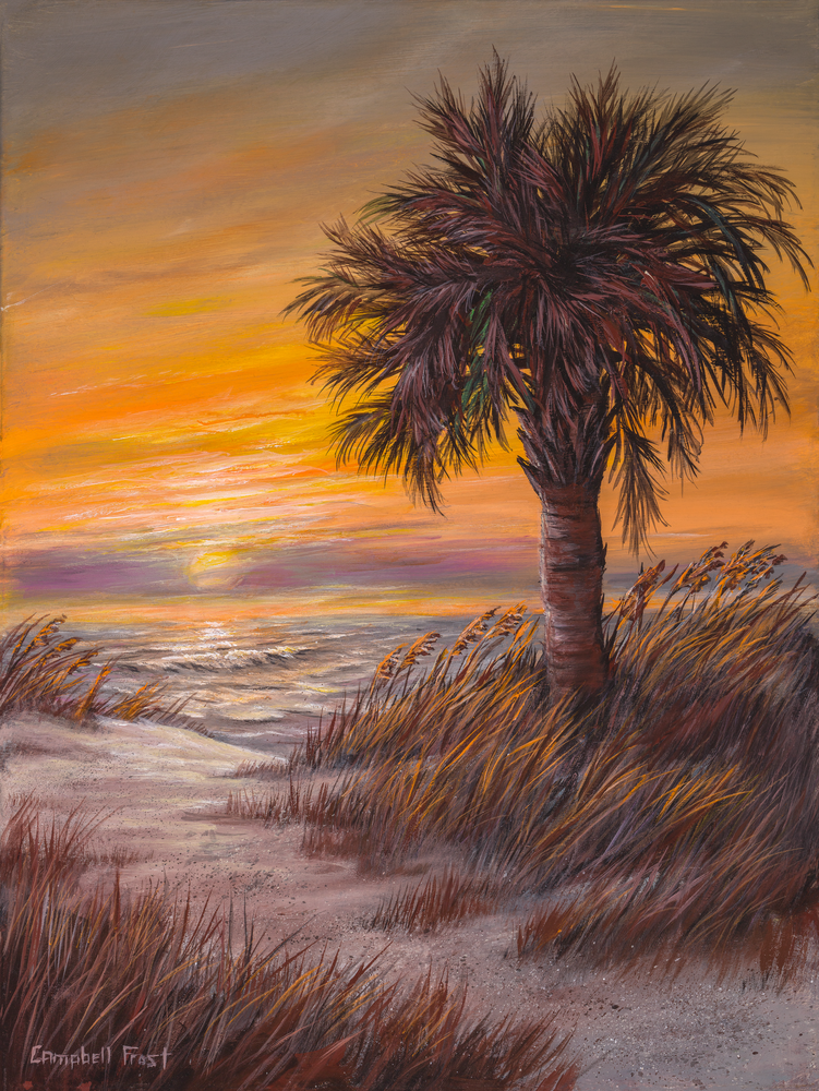 Palmetto Sunrise, a Painting by Campbell Frost