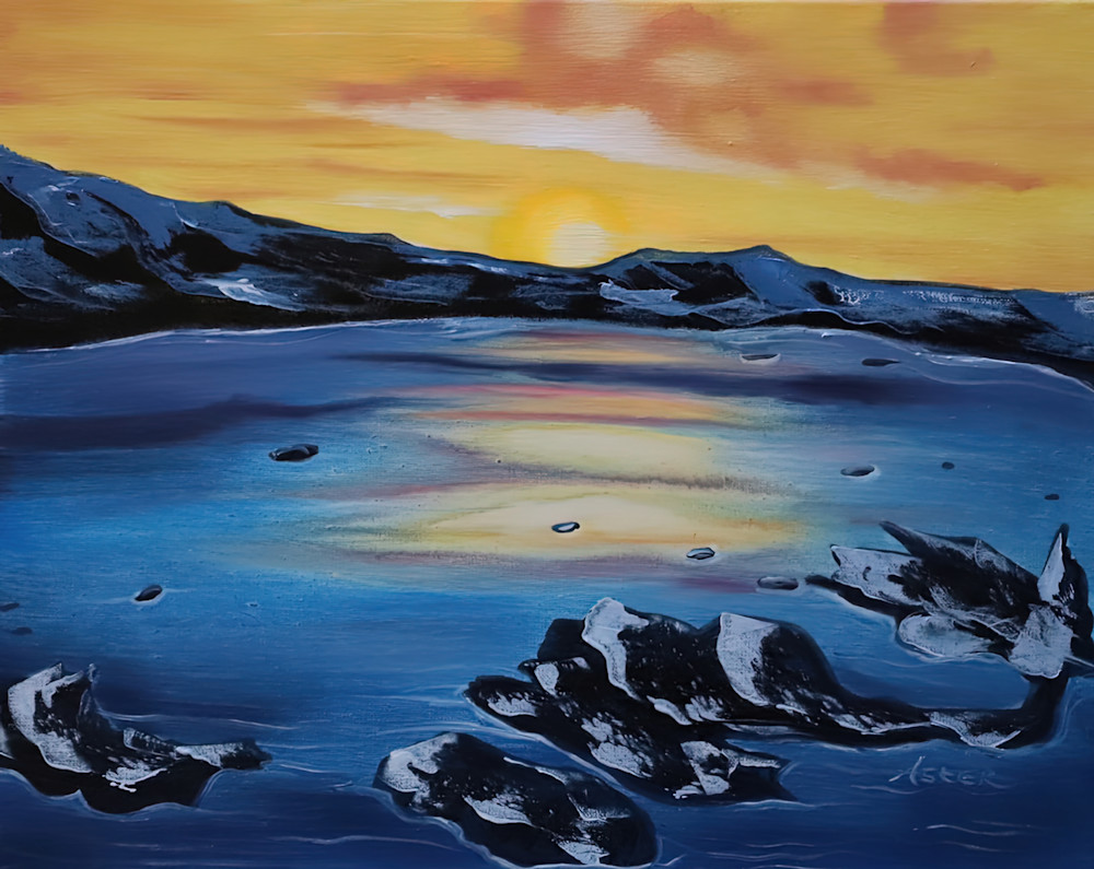 Icelandic Sunset Art | Aster's Art
