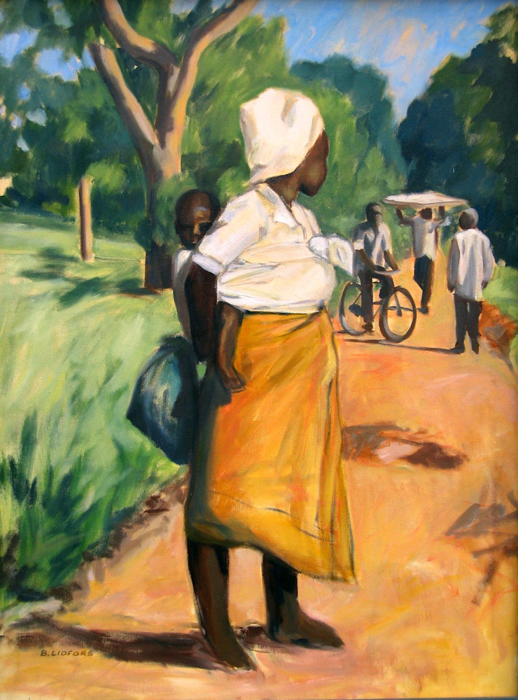 African Woman On A Path Art | Lidfors Art Studio