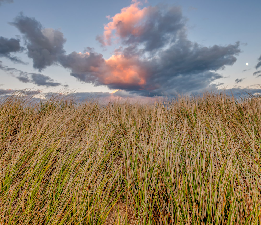 State Beach Moon, Grasses And Clouds Art | Michael Blanchard Inspirational Photography - Crossroads Gallery