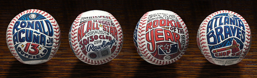 Fine art photo of 4 sides of an art baseball